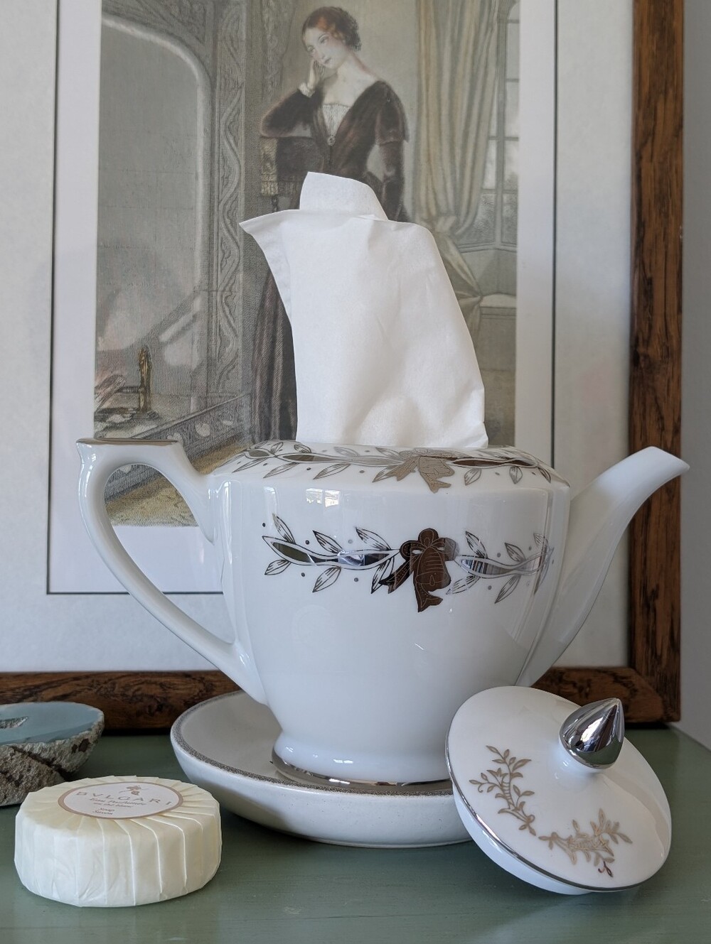 Mid Century White Porcelain Teapot Lefton China